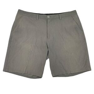 Travis Mathew Shorts Mens 38 Gray Pinstripe Flat Front High Rise Stretch Golf*